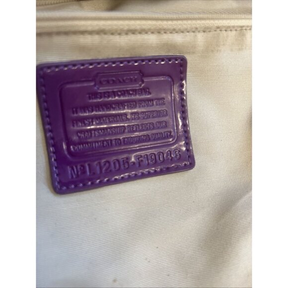 Project Bag-Coach Signature Stripe Tote Plum And Tan Bag #19046 - Picture 15 of 16